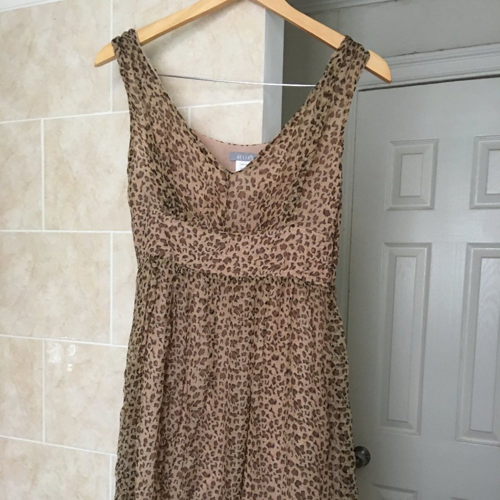 dELIA*s Silk Dress - Leopard Print - Size S